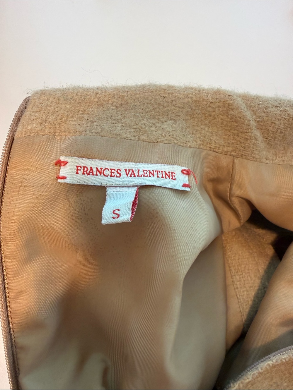 Frances Valentine Collette Camel Wool Sleeveless Shell Top Small - Picture 2 of 9